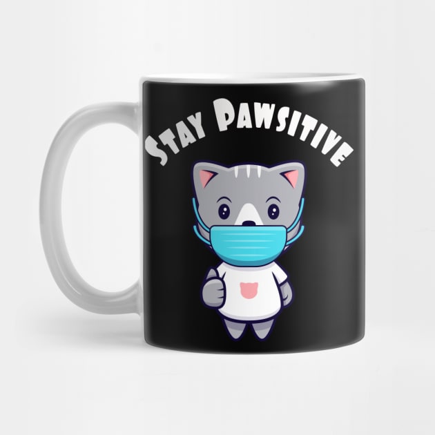 Cute Kawaii Cat Face Mask Pawsitive Kitty by Foxxy Merch